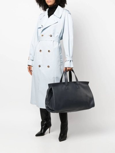 Shop Marsèll Leather Zip-up Holdall In Blue