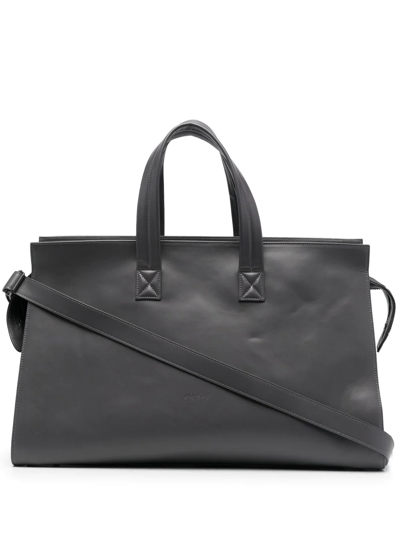 Shop Marsèll Quarantotto Leather Holdall In Grey