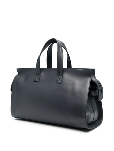 Shop Marsèll Leather Zip-up Holdall In Blue