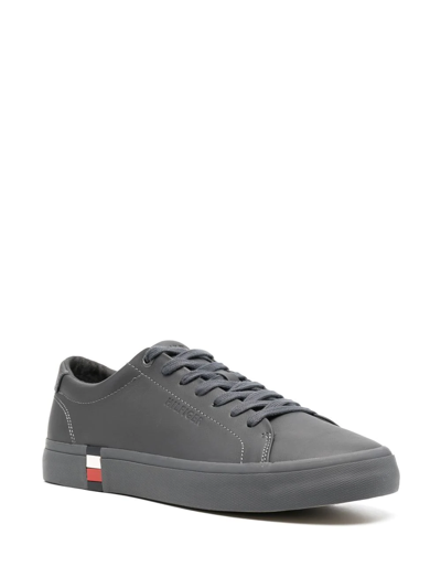 Shop Tommy Hilfiger Modern Vulc Corporate Sneakers In Grey