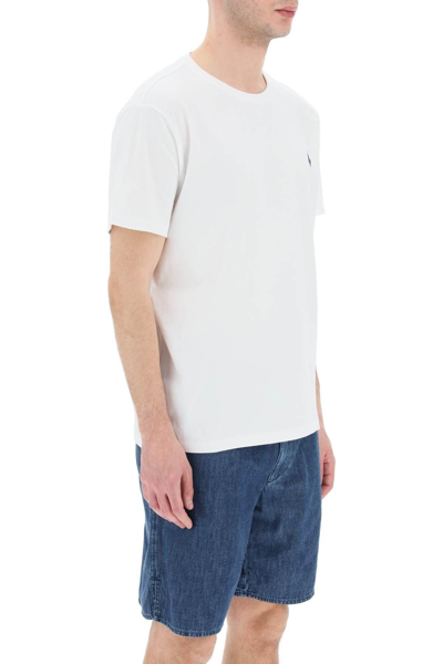 Shop Polo Ralph Lauren Custom Slim Fit T-shirt With Logo In White