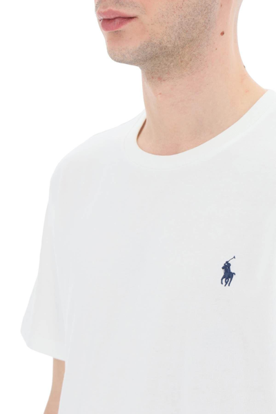 Shop Polo Ralph Lauren Custom Slim Fit T-shirt With Logo In White