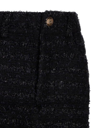 Shop Balenciaga Tweed Metallic Thread Trousers In Nero
