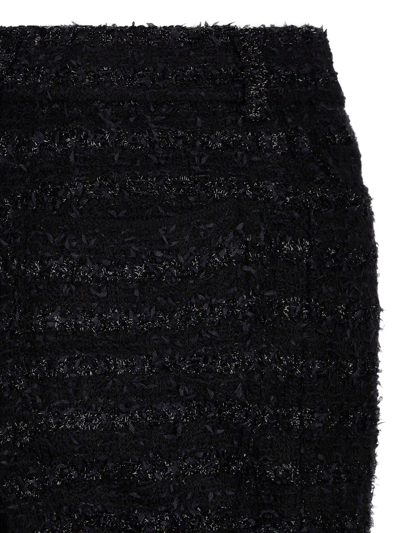 Shop Balenciaga Tweed Metallic Thread Trousers In Nero