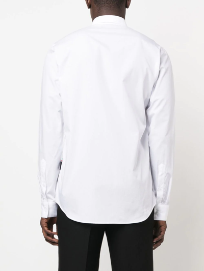 Shop Philipp Plein Logo-print Long-sleeve Shirt In White