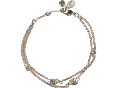 Shop Alexander Mcqueen Skull Multi Chain Bracelet In Gold