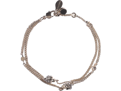 Shop Alexander Mcqueen Skull Multi Chain Bracelet In Gold