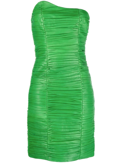 Shop Remain Arianne Leather Mini Dress In Green