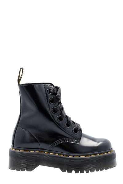 Dr. Martens Molly Platform Lace-up Boots In Black Buttero | ModeSens
