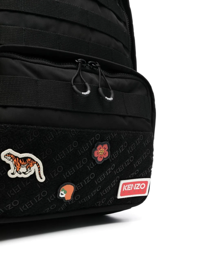 Shop Kenzo Logo-patch Monogram Backpack In Black