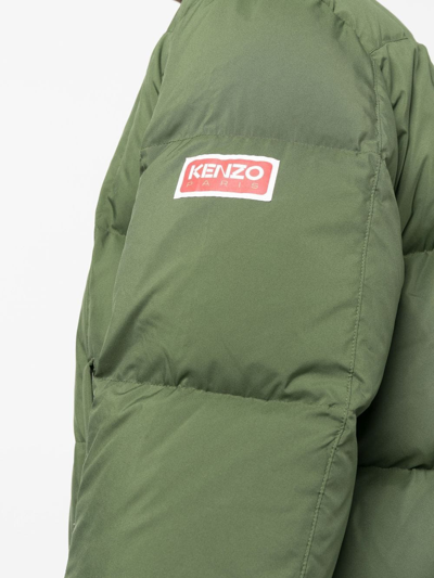 Shop Kenzo Padded Down Jacket In Green