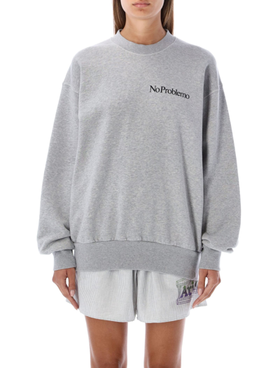 Shop Aries Mini Problemo Sweatshirt In Grey Marl