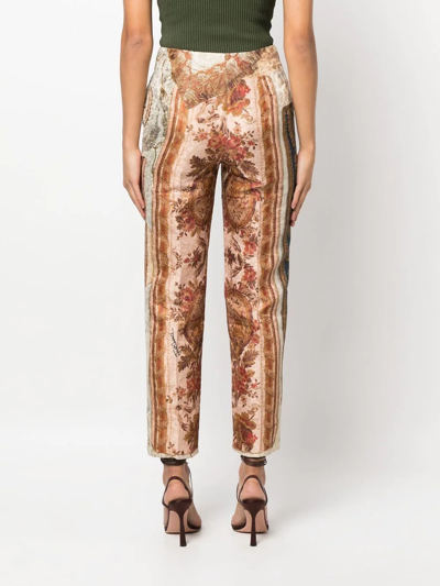 Shop Just Cavalli Mix-print Cropped Trousers In Neutrals
