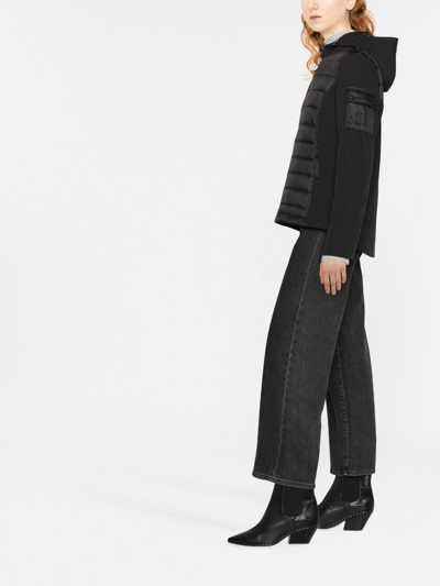 Shop Lauren Ralph Lauren Insulated Contrasting Sleeves Jacket In Black
