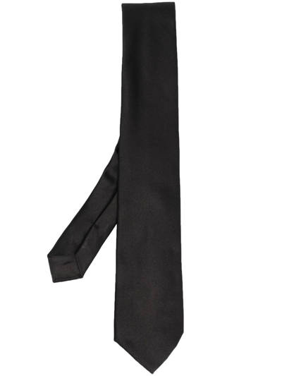 Giorgio Armani Woven Jacquard Tie In Black