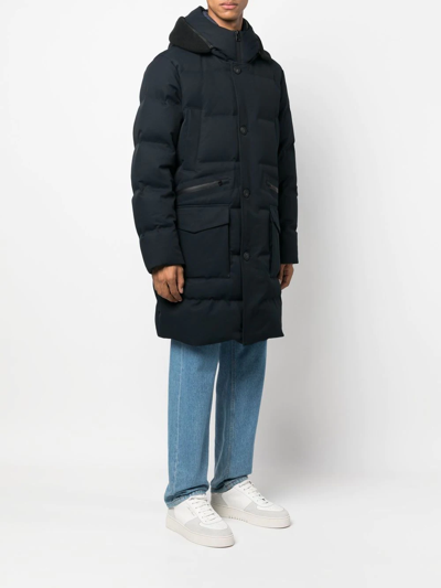 Woolrich Button-fastening Padded Jacket In Blue