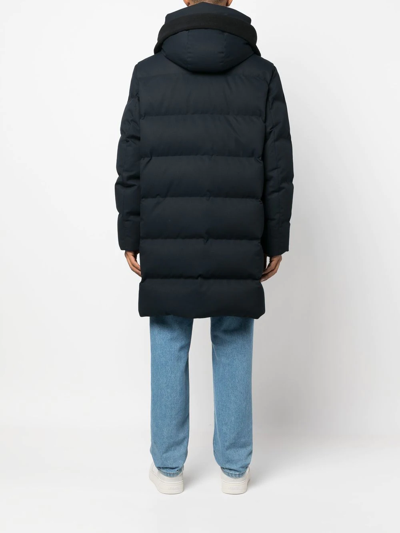 Woolrich Button-fastening Padded Jacket In Blue