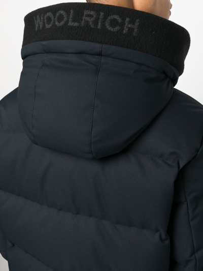 Woolrich Button-fastening Padded Jacket In Blue