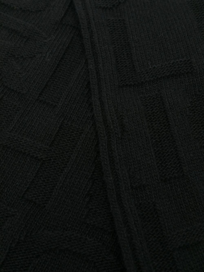 Shop Woolrich Debossed Monogram Scarf In Black