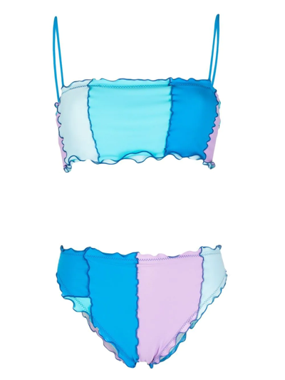 Sherris Colour-block Bikini Set In Blue | ModeSens