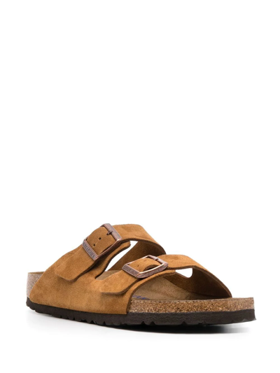 Shop Birkenstock Arizona Buckle-fastened Sandals In Brown