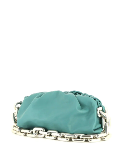 Pre-owned Bottega Veneta Chunky Chain Gathered Handbag In Blue