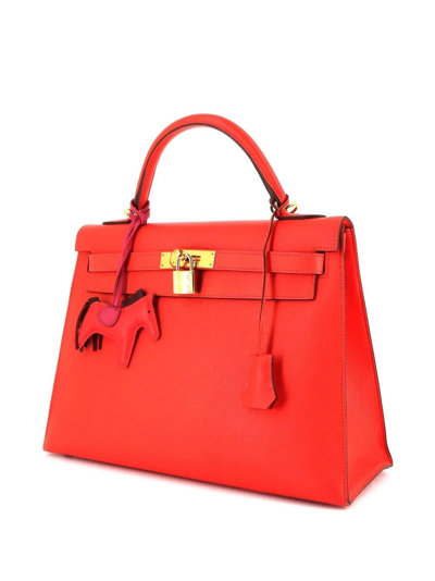 Pre-owned Hermes Kelly Séllier 32 Two-way Bag In Red
