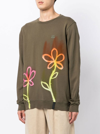 Stain Shade Graphic-print Long-sleeve T-shirt In Green
