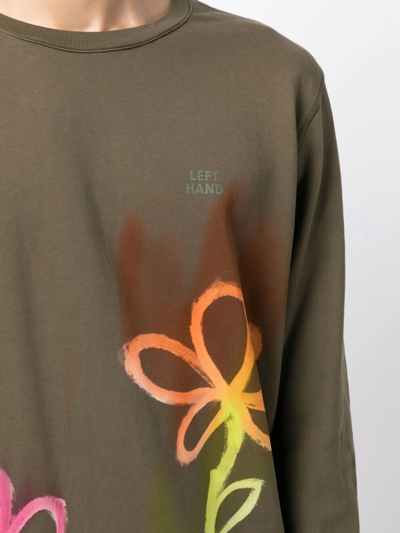 Stain Shade Graphic-print Long-sleeve T-shirt In Green