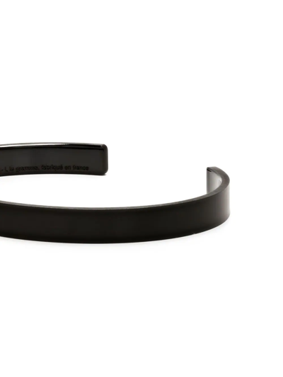Le Gramme Black Le 9g Brushed Ribbon Bracelet In Black