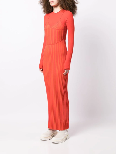 Shop Dion Lee Two-tone Corset Dress In Orange