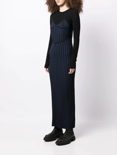 Shop Dion Lee Two-tone Corset Dress In Black