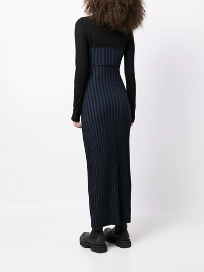 Shop Dion Lee Two-tone Corset Dress In Black
