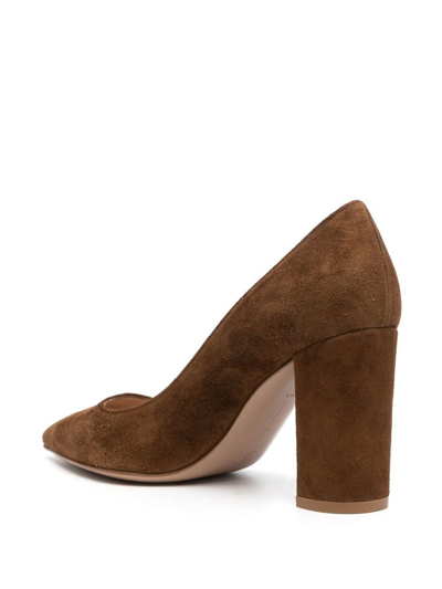 Shop Gianvito Rossi Piper 85mm Suede Pumps In Brown