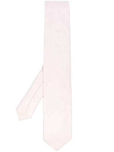 Shop D4.0 Geometric-patterned Silk Tie In Pink