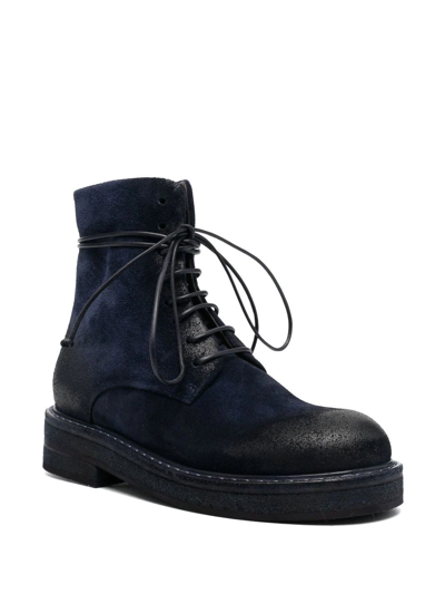 Shop Marsèll Lace-up Suede Boots In Blue