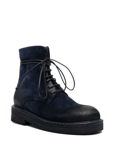 Marsèll Lace-up Suede Boots In Blue