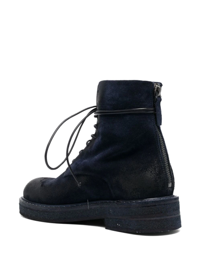 Marsèll Lace-up Suede Boots In Blue