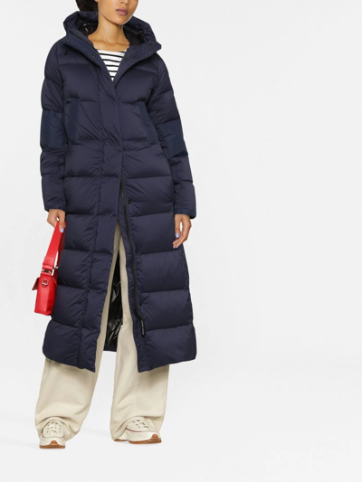Shop Canada Goose Alliston Mid-length Padded Coat In Blue