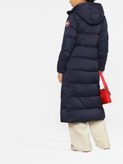 Shop Canada Goose Alliston Mid-length Padded Coat In Blue