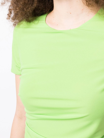 Shop Helmut Lang Ruched-detail T-shirt In Green