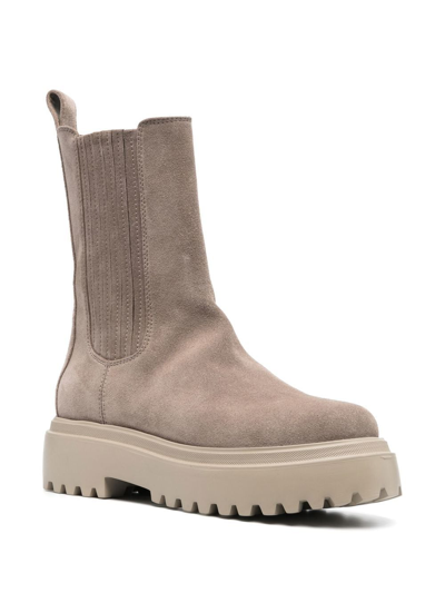 Shop Le Silla 55mm Slip-on Suede Boots In Grey