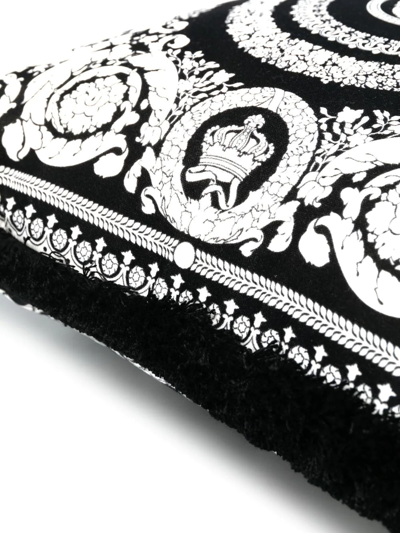 Shop Versace Graphic-print Cushion In Black