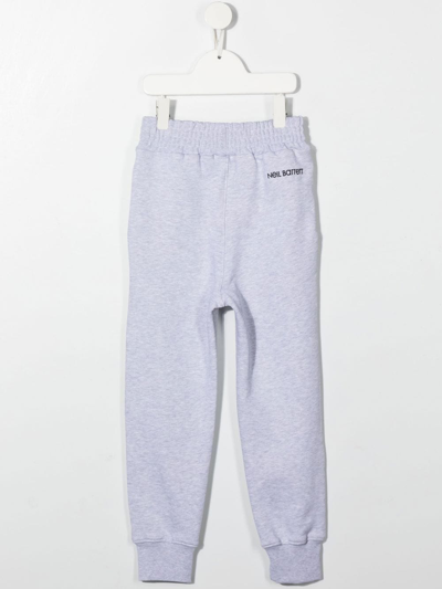Neil Barrett Teen Fair Isle Thunderbolt Print Joggers In Grey
