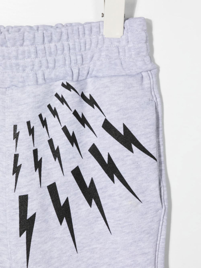 Shop Neil Barrett Fair Isle Thunderbolt Print Joggers In Grey