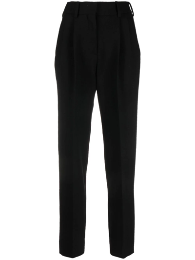Shop Blazé Milano High-waisted Tapered Trousers In Black
