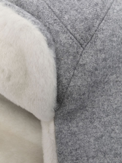 Shop Lorena Antoniazzi Shearling-lined Cap In Grey