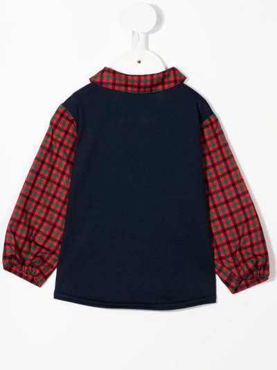 Familiar Gingham-check Panelled Shirt In Red