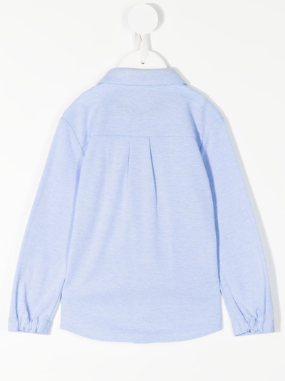 Familiar Long-sleeve Polo Shirt In Blue