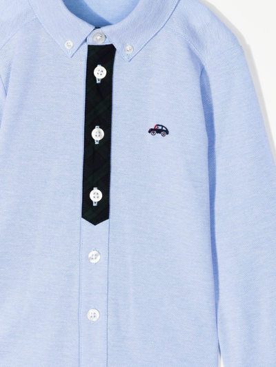 Familiar Long-sleeve Polo Shirt In Blue